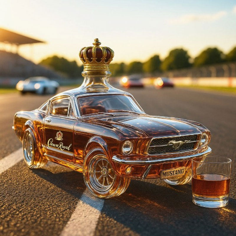 Whiskyflasche | Mustang-Whiskeykaraffe | Detailreiche Glasform | BarRacer