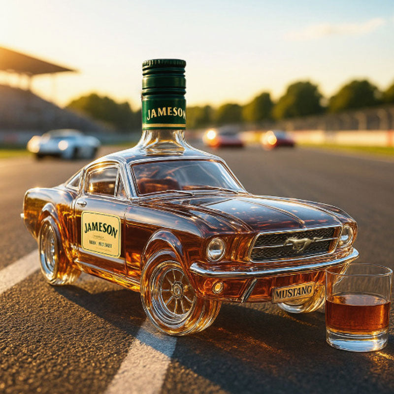 Whiskyflasche | Mustang-Whiskeykaraffe | Detailreiche Glasform | BarRacer