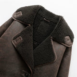 Women's Vegan Leather Jacket | Faux Shearling Lining & Relaxed Fit
