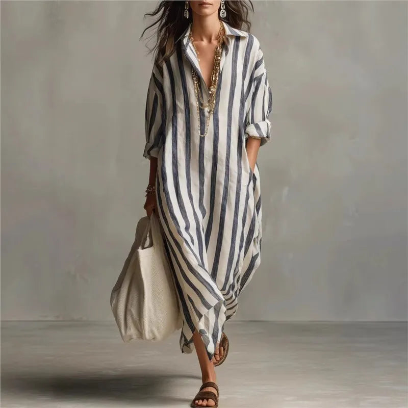Vestito Maxi Casual da Donna con Tasche