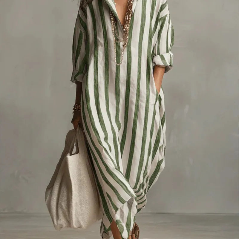 Vestito Maxi Casual da Donna con Tasche