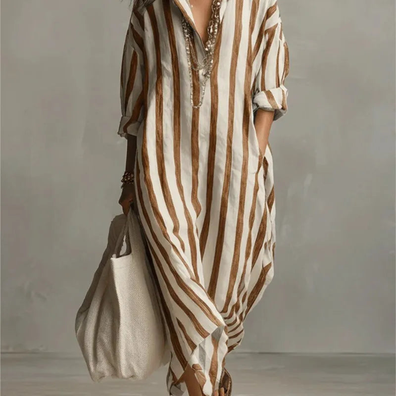 Vestito Maxi Casual da Donna con Tasche