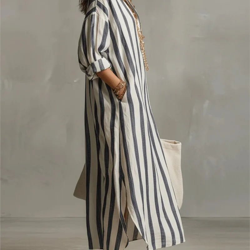 Vestito Maxi Casual da Donna con Tasche