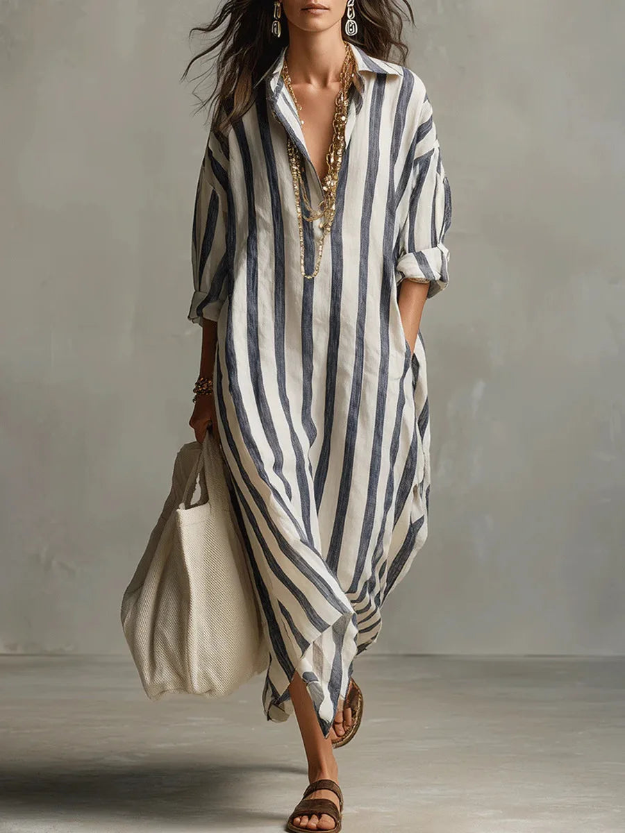 Vestito Maxi Casual da Donna con Tasche