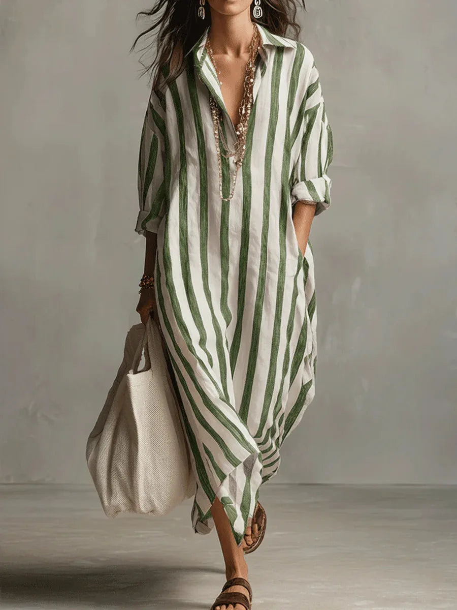 Vestito Maxi Casual da Donna con Tasche