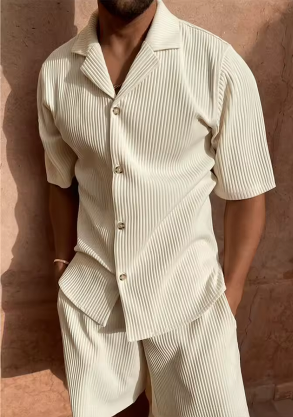 Women's Loungewear Two-Piece Pleated Set 1