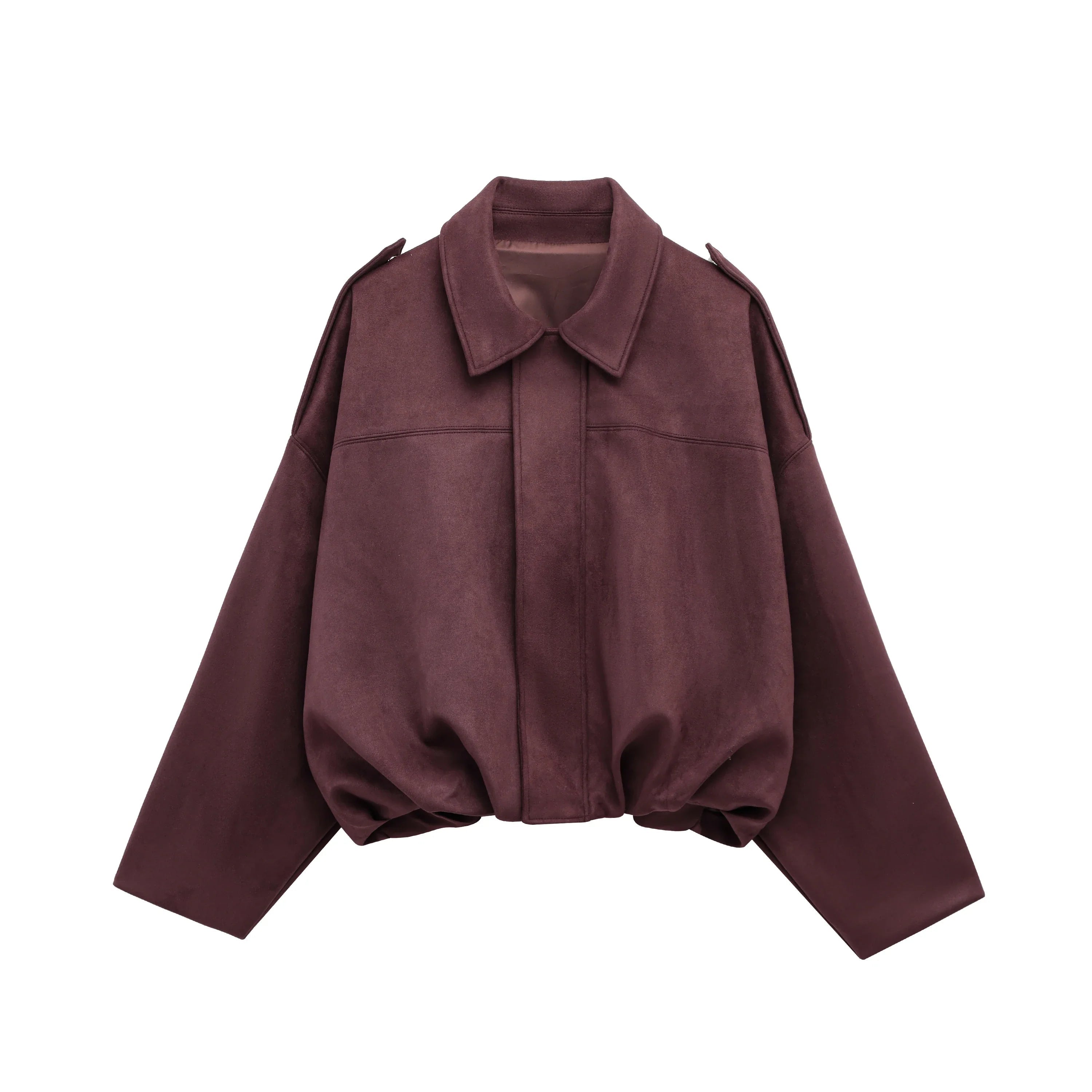 Vintage Suede Bomber Jacket  Oversized Brown Green Design - Product detail 7
