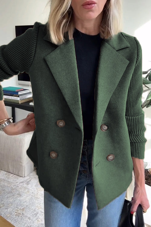 Women’s Tailored Blazer with Knit Sleeves – Smart Casual