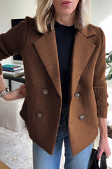 Women’s Tailored Blazer with Knit Sleeves – Smart Casual