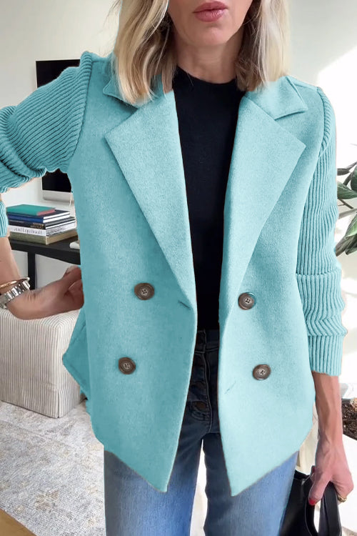 Women’s Tailored Blazer with Knit Sleeves – Smart Casual