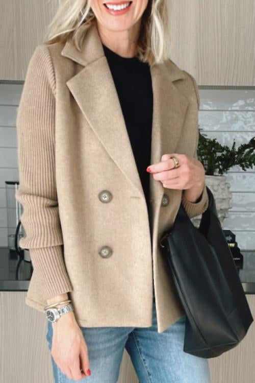 Women’s Tailored Blazer with Knit Sleeves – Smart Casual