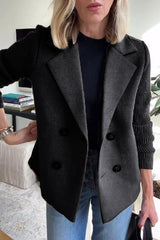 Women’s Tailored Blazer with Knit Sleeves – Smart Casual