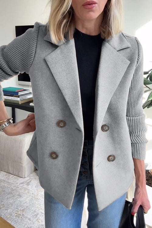 Women’s Tailored Blazer with Knit Sleeves – Smart Casual