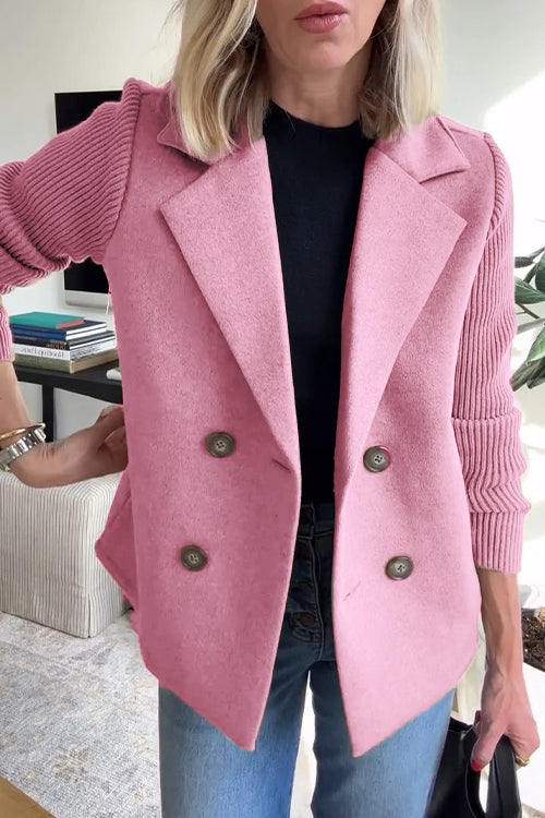 Women’s Tailored Blazer with Knit Sleeves – Smart Casual