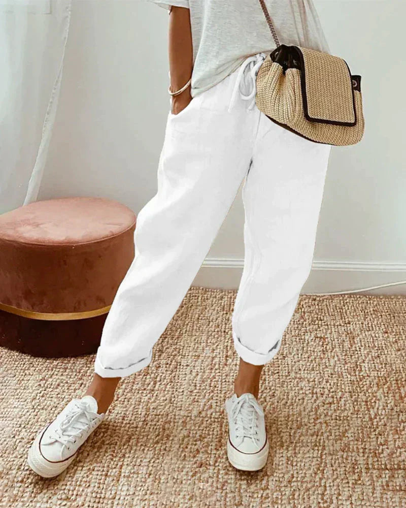 Pantalones de lino elegantes para la mujer moderna