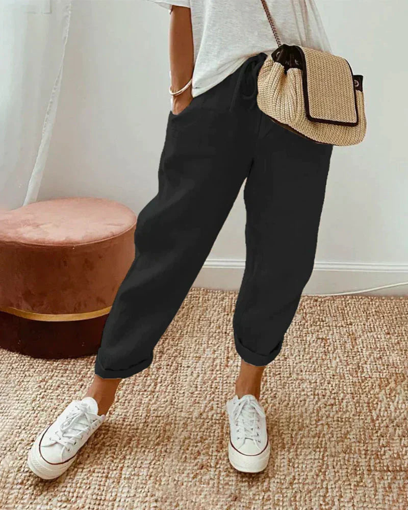 Pantalones de lino elegantes para la mujer moderna