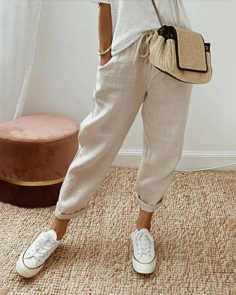 Pantalones de lino elegantes para la mujer moderna