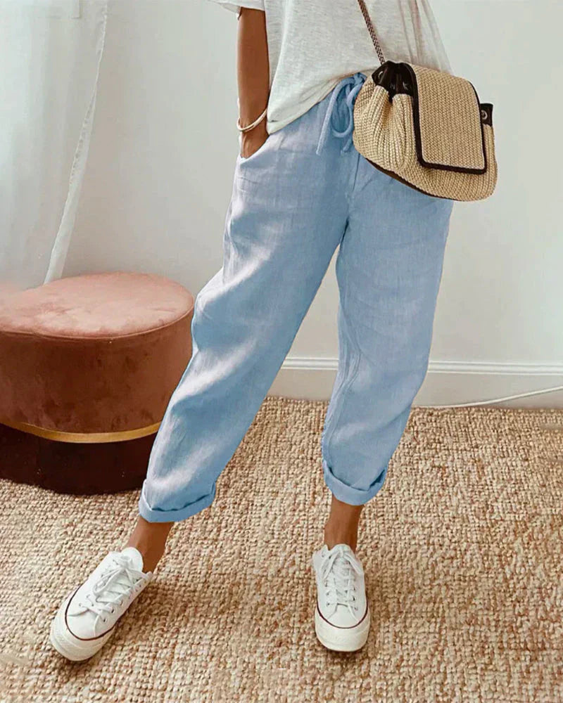 Pantalones de lino elegantes para la mujer moderna