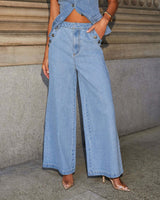 Women’s Sleeveless Denim Co-Ord Set | Wide-Leg Jeans for Casual & Everyday Wear