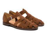 Men’s Leather Sandals – Roman Style with Buckle | Closed-Toe Summer & Holiday Footwear