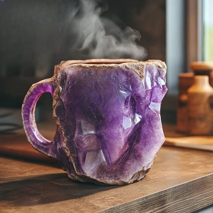 Tazze da Caffè GlaceCup | Fatto a Mano e Cristallo Minerale | Isolanti e Sicure per Microonde | 350–450 ml