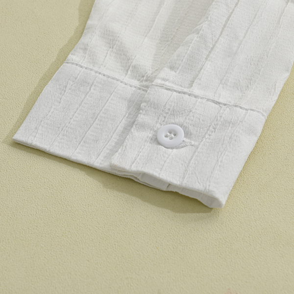 Men’s Striped Long Sleeve Shirt | Smart Lapel Collar