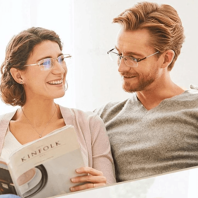 Titanium Progressive Dual-Use Reading Glasses for Distance and Near Vision