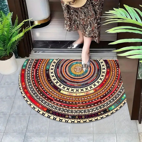 Zerbino boho a mezzaluna - Protezione elegante per l’ingresso