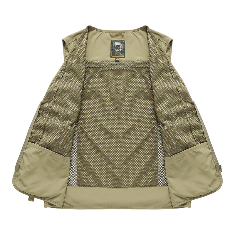 Gilet Estivo Leggero da Uomo con Tasche Multiple - Giacca Senza Maniche Traspirante per Escursionismo, Pesca, Campeggio e Viaggi