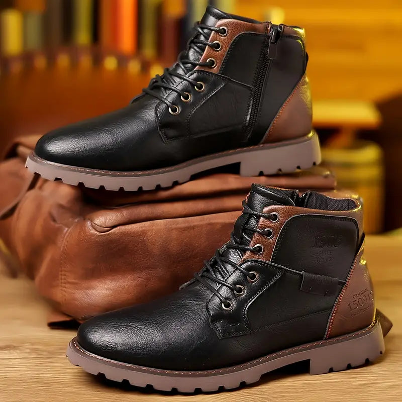 Men’s Leather Zipper Boots | Sleek & Comfortable Fit | Everyday & Smart Wear