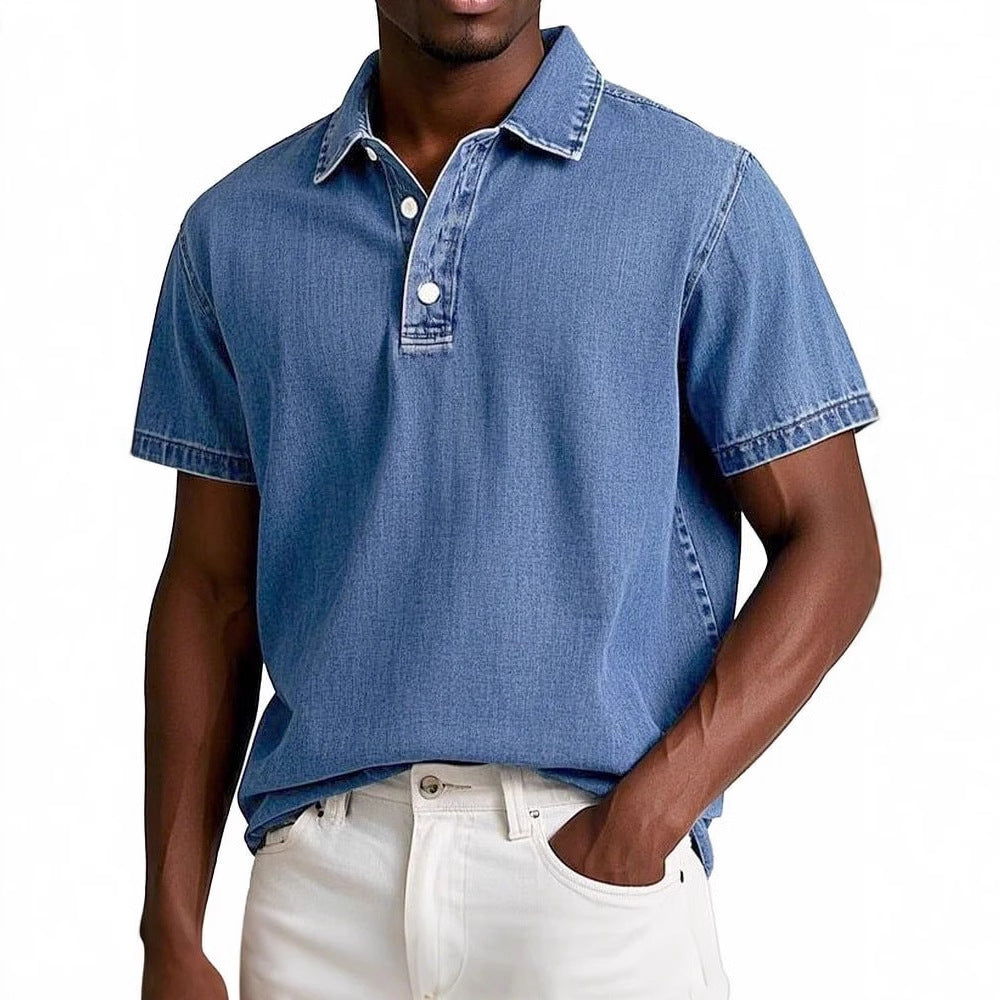 Men's Vintage Short-sleeve Lapel Polo Shirt