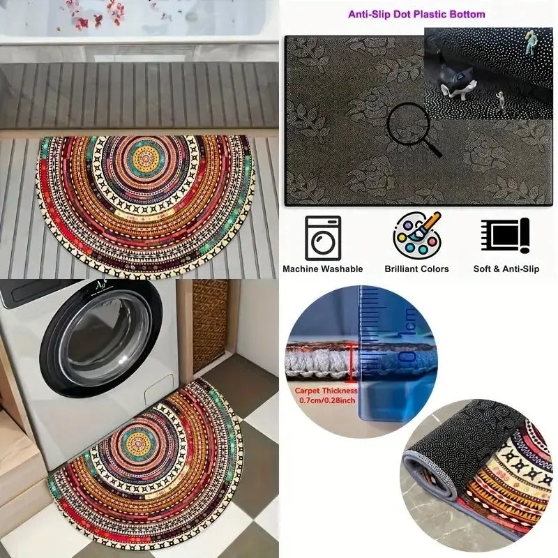 Boho rohožka ve tvaru půlměsíce – stylová ochrana vstupu