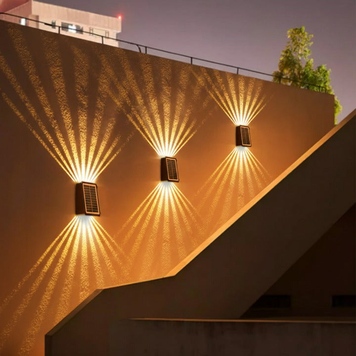 Solar-Wandleuchte mit RGB & Warmweiß – Kabellos & Automatisch -   Mivoza Deutschland