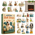 Bull Terrier Advent Calendar 2026, 24 days, 2D acrylic dog ornament, Christmas countdown decoration, gift for children, family and animal lovers