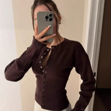 Women's Ribbed Knit Cardigan | Slim Fit Button Front Sweater | Soft Long Sleeve Knit Top | Casual Office Everyday Wear