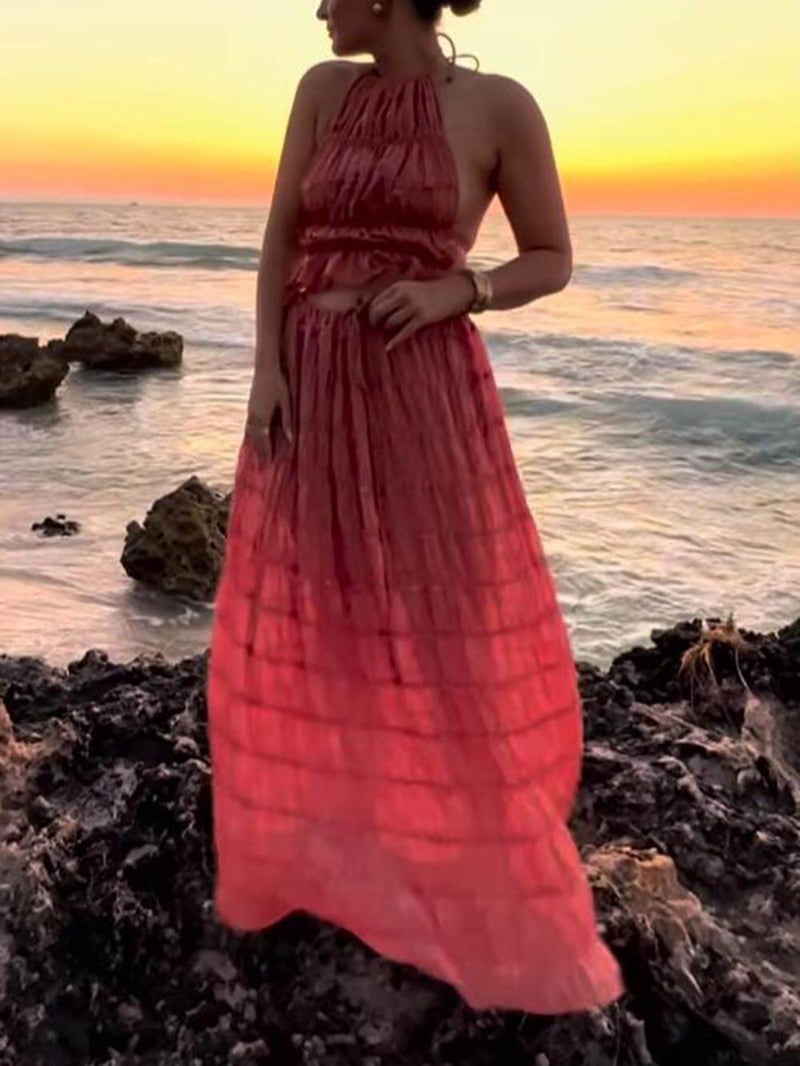 The Eliza Pleated Maxi Skirt – Tiered Design with Adjustable Waist
