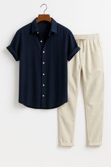 Cedar Men’s Shirt and Trousers Set – Relaxed Fit for Timeless Style