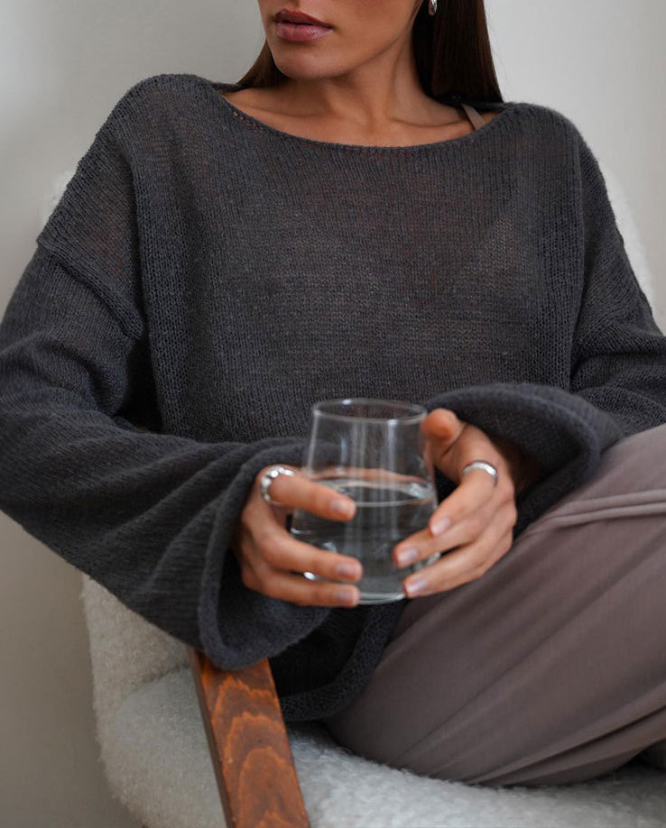 Women’s Sheer Bell Sleeve Knit Top | Smart Casual & Daily Wear