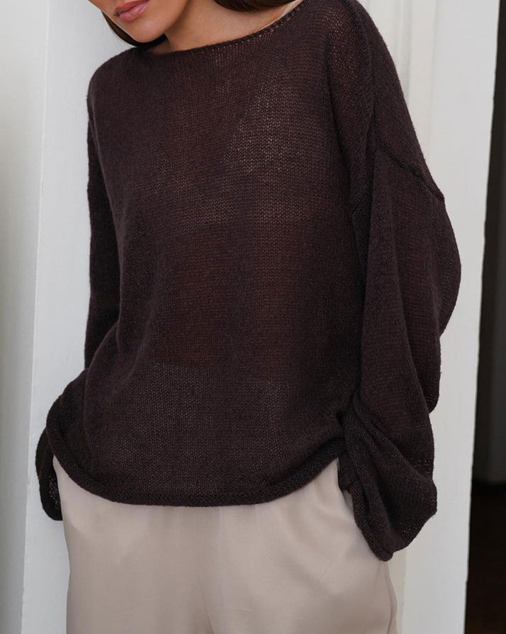 Women’s Sheer Bell Sleeve Knit Top | Smart Casual & Daily Wear