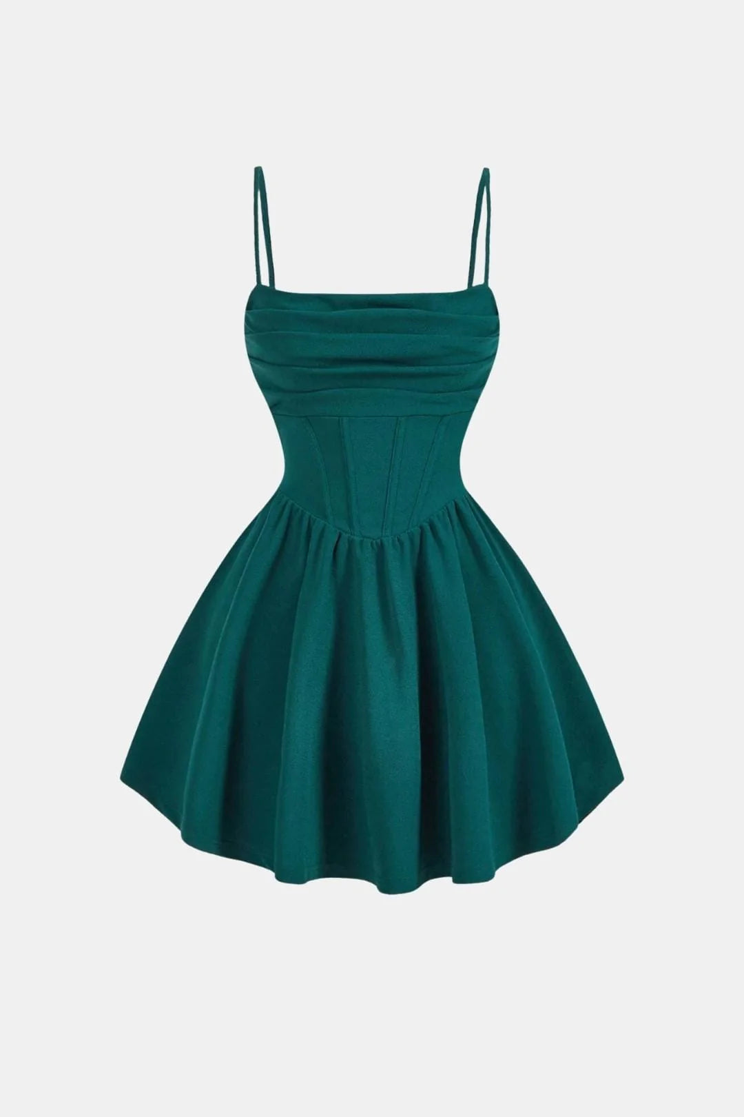 Women's Corset Mini Cocktail Dress | Spaghetti Strap Bodycon Fit | Ruched Corset Panel Design | Party Evening Occasion Wear