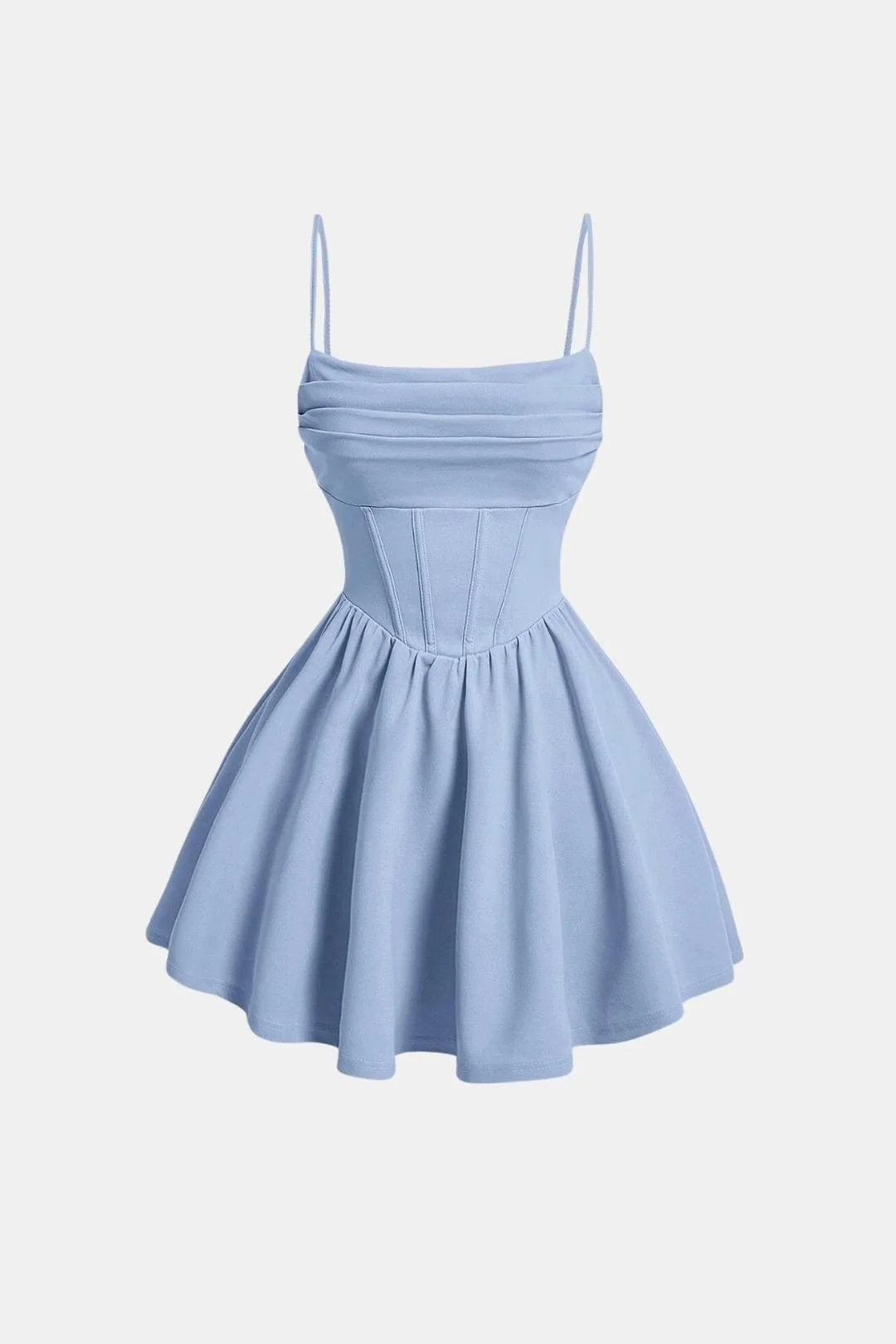 Women's Corset Mini Cocktail Dress | Spaghetti Strap Bodycon Fit | Ruched Corset Panel Design | Party Evening Occasion Wear
