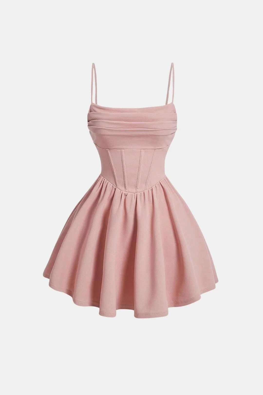 Women's Corset Mini Cocktail Dress | Spaghetti Strap Bodycon Fit | Ruched Corset Panel Design | Party Evening Occasion Wear