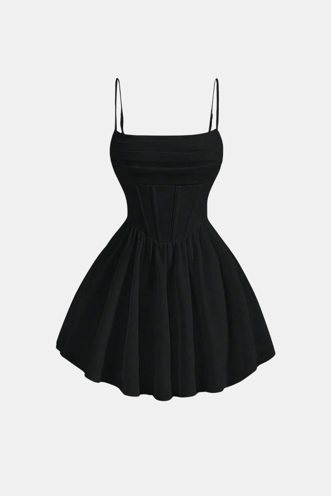 Women's Corset Mini Cocktail Dress | Spaghetti Strap Bodycon Fit | Ruched Corset Panel Design | Party Evening Occasion Wear