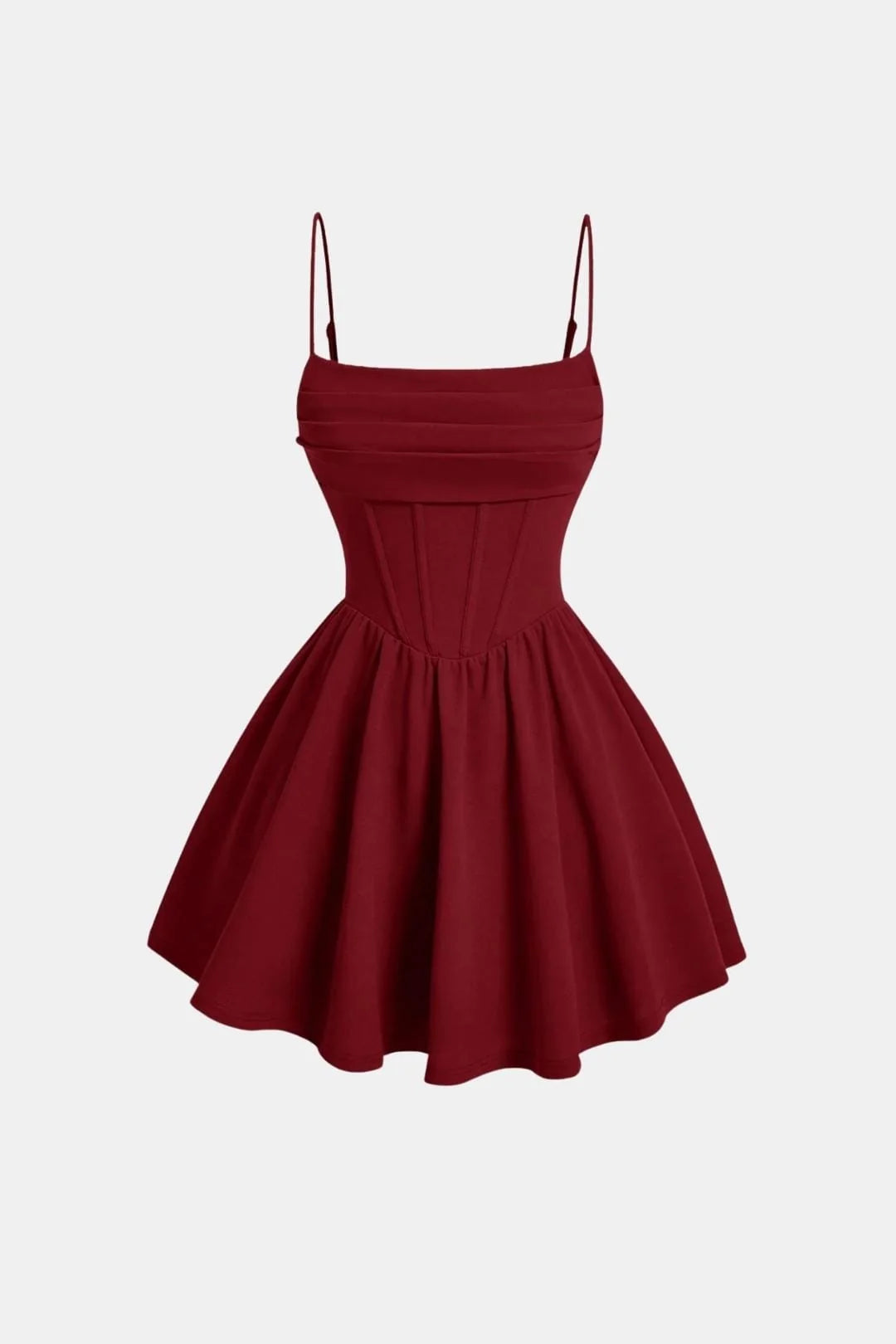 Women's Corset Mini Cocktail Dress | Spaghetti Strap Bodycon Fit | Ruched Corset Panel Design | Party Evening Occasion Wear