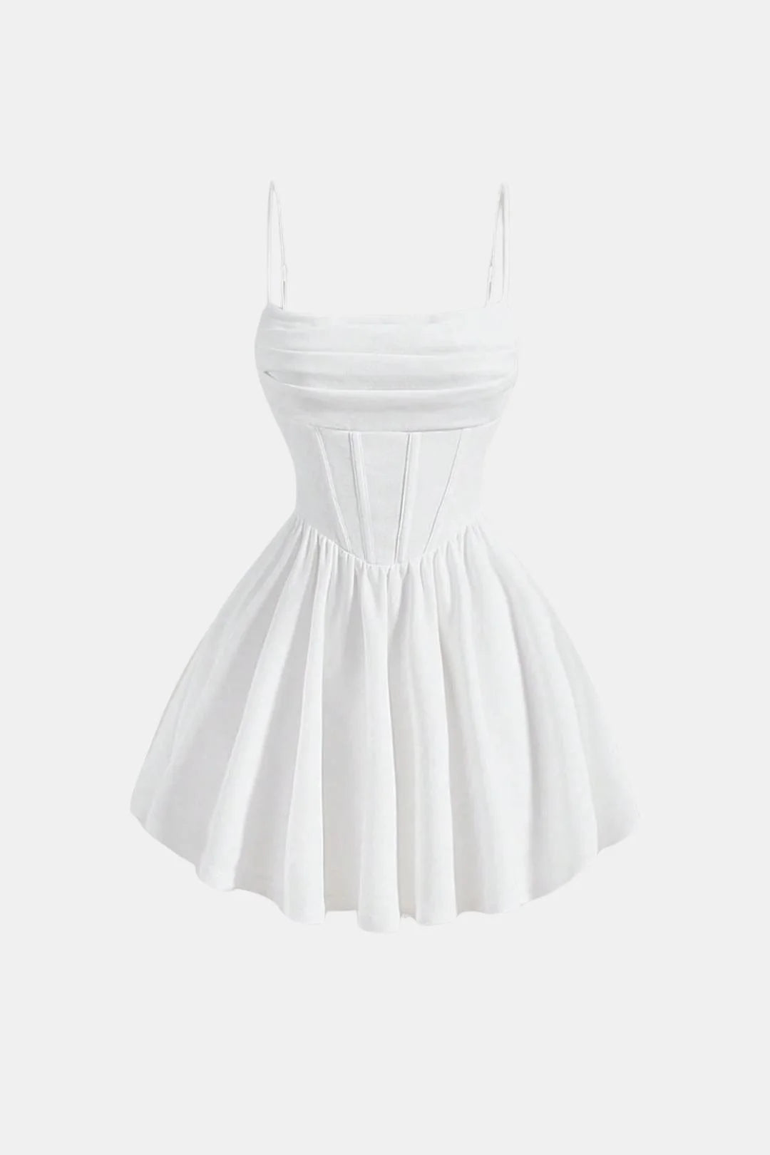Women's Corset Mini Cocktail Dress | Spaghetti Strap Bodycon Fit | Ruched Corset Panel Design | Party Evening Occasion Wear
