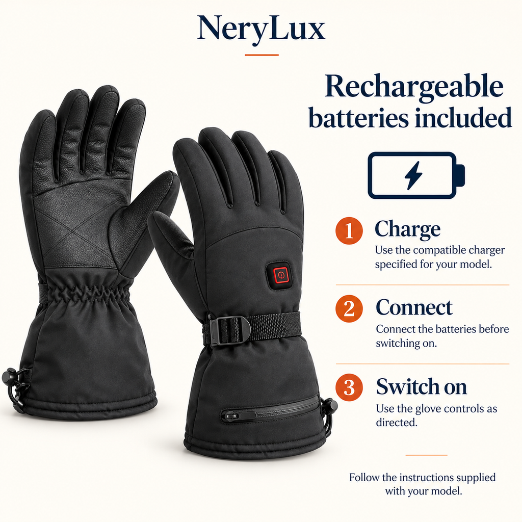 Rechargeable Heated Gloves – 3 Heat Settings