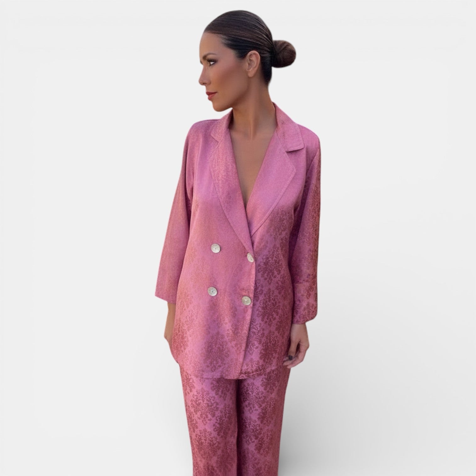 Women's Blazer and Wide Leg Pants Set