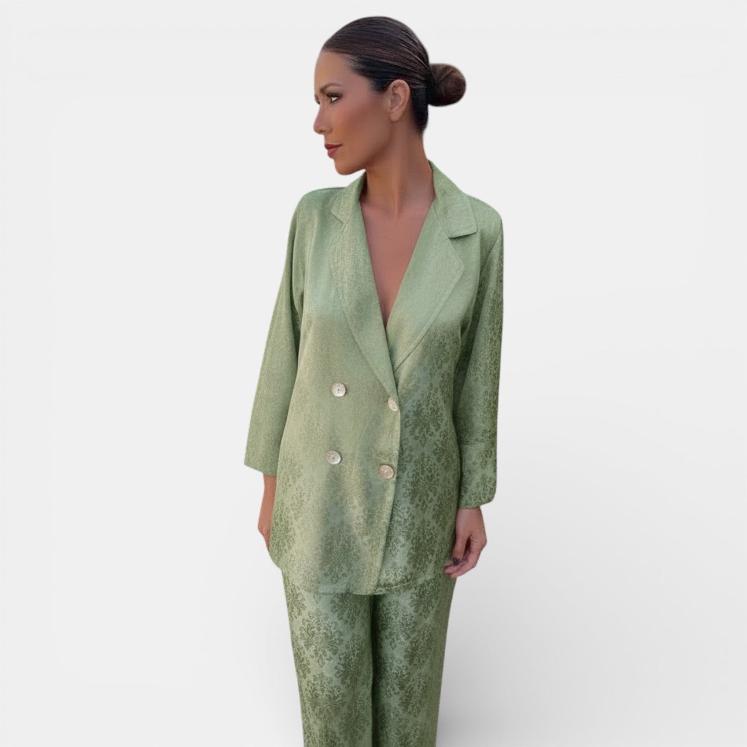 Women's Blazer and Wide Leg Pants Set