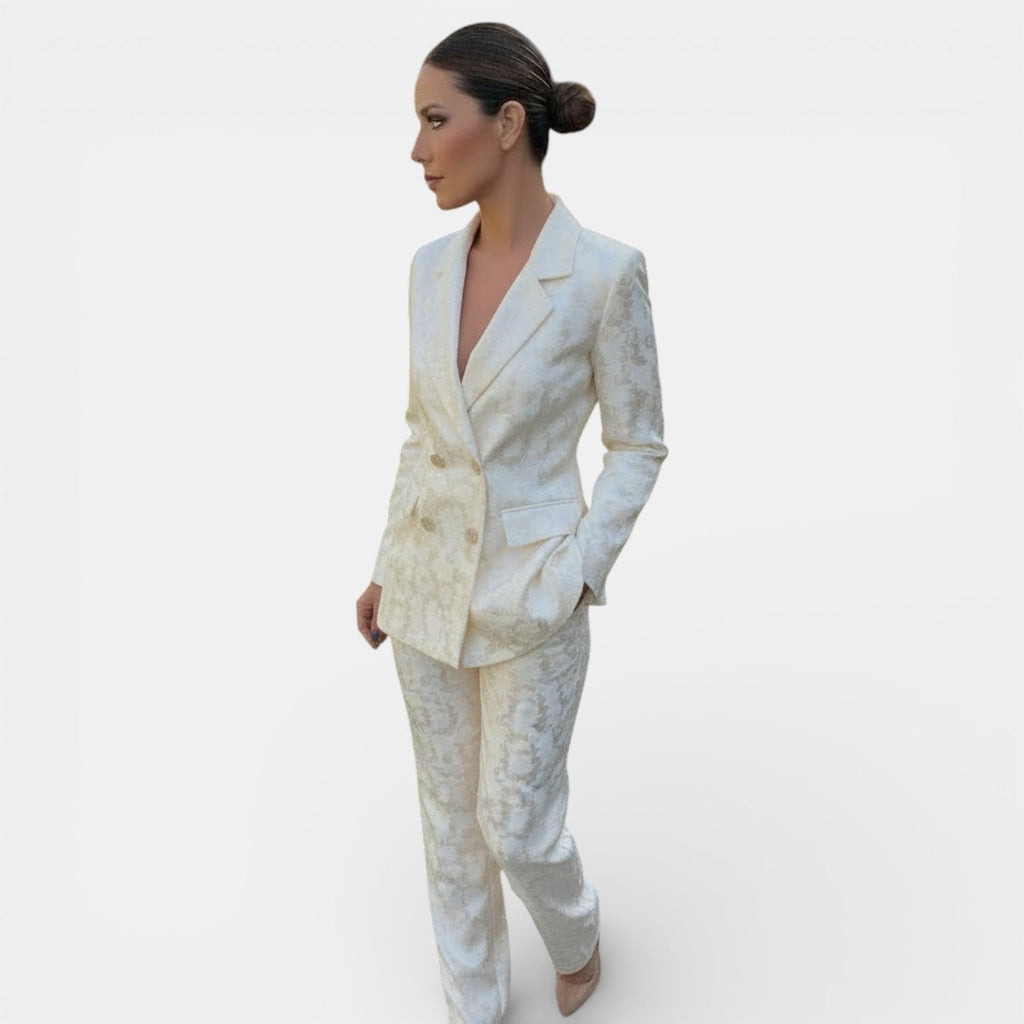 Women's Blazer and Wide Leg Pants Set