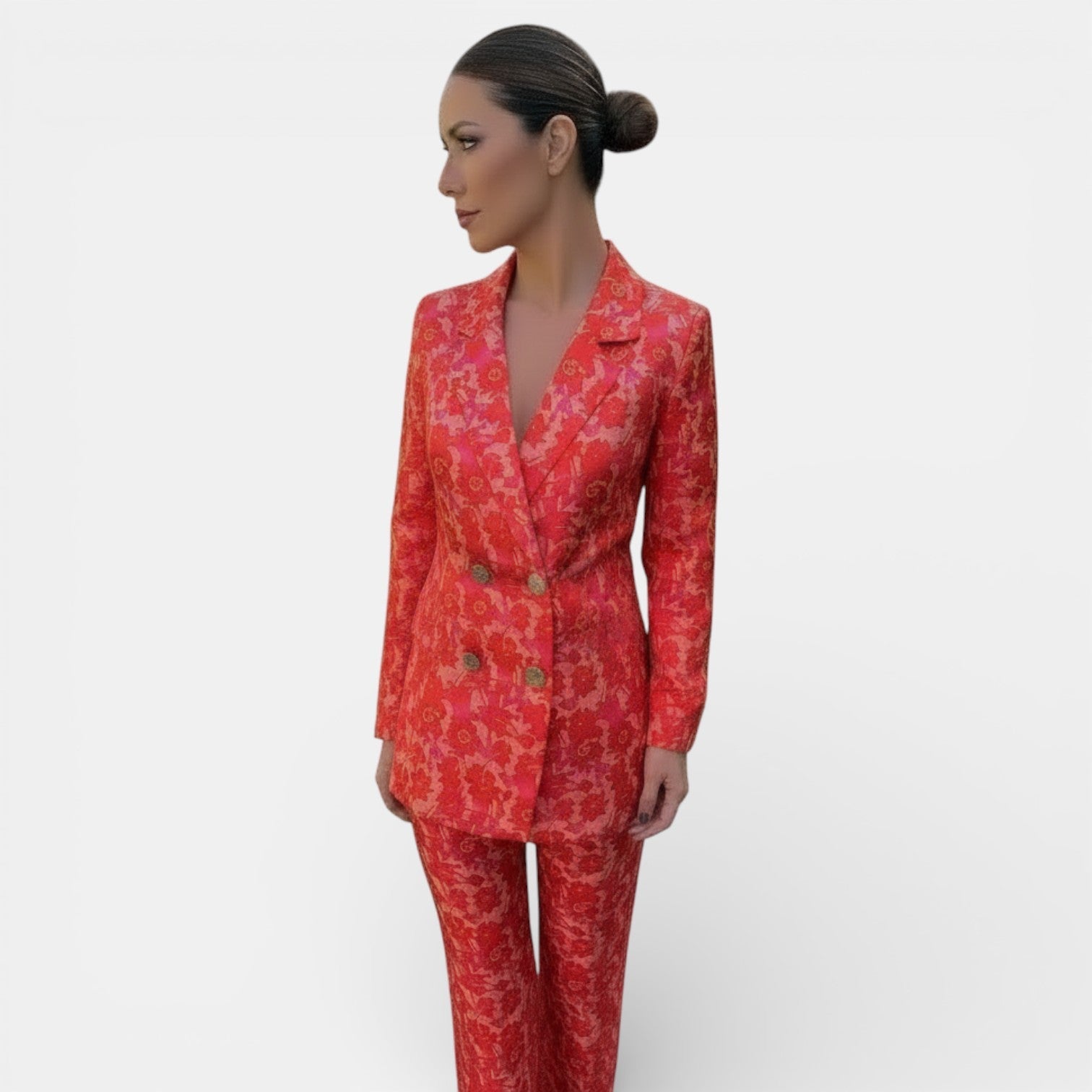 Women's Blazer and Wide Leg Pants Set